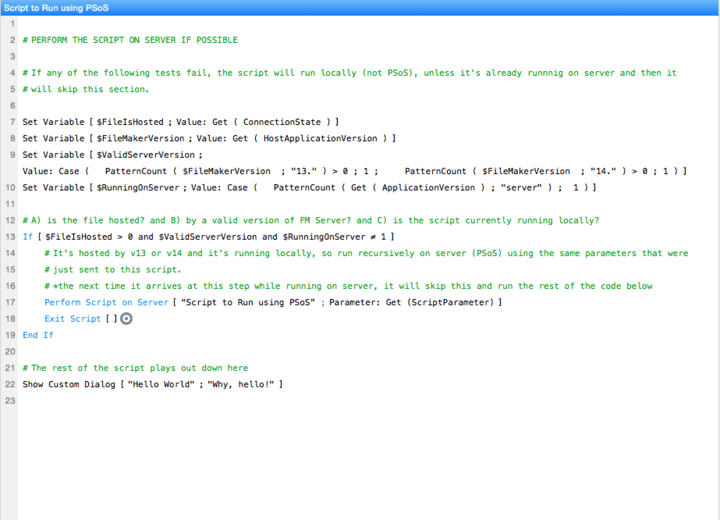 Perform Script on Server